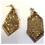 VTG 70s Gold Mesh Earrings Lightweight