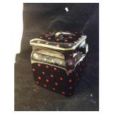 VTG Black With Red Poka Dots Redware Canster