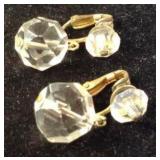 VTG Crystal Clip On Earrings