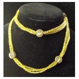 VTG  Art Nouveau Style Lemon Quartz Necklace