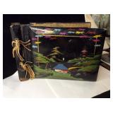 VTG 1950s Japanese Black Lacquer Wood Photo Album