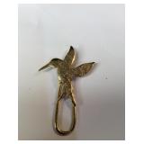 Gold Hummingbird Brooch 4x2.5'