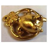 VTG Alva Studios Goldtone Aztec Man Charm/Pendant
