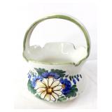 Handpainted Ceramic Basket Made in Italy
