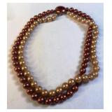 VTG Faux Two-tone Pearl Necklace