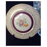 VTG Edwin Knowles Gold Trim  floral plate