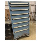Large blue rolling toolbox 30.5' X 29.5' X 65'