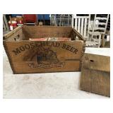 Mooseshead Beer Crate w/ old magazines & books