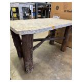 Marble top patio table - 34' X 19' X 20.5'