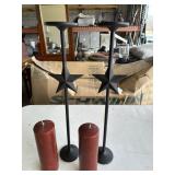 Pillar candle holders & candles