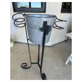 Galvanlized drink bucket on stand