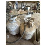 3 Propane Tanks plus line