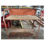 Red metal stand - 34' X 16' X 37'