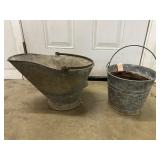 2 galvanized buckets