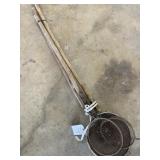 3 vintage long handled mesh strainers