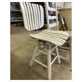White wooden swivel chair