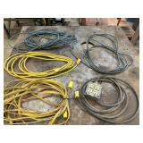 4 plug extension cord & 4 misc extension cords