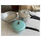 Mirro pressure cooker, sauce pan, & strainer