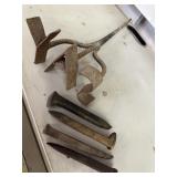 'SAY' branding iron & 4 railroad nails