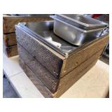 Steam Pans with Rustic Riser