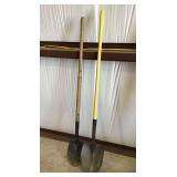 2 Long Handled Round Point Shovels