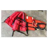 Rope Bag and Flotation Vests