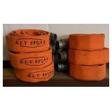 6 Orange Fire Hoses