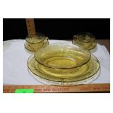 Leas Federal Glass "Cabbage Rose" Amber Depression Glass