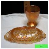 Indiana Glass Server & Goblet Carnival Glass