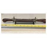 Carved Wood and Brass Indian Knife and Fork Set