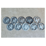 10 Mercury Dimes