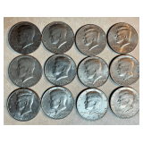 12 Kennedy Half Dollars
