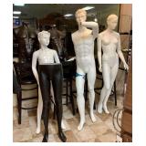 6pc Mannequin and 3 Barstools
