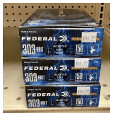 3 Boxes Federal 303 British Ammo