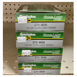 4 Boxes Remington 270 Win Ammo
