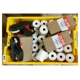 Tub of Register Tape and Pricing Guns