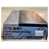 1 Box Weatherby 270 Weatherby Ammo