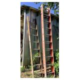 Fiberglas Extension Ladder and Half of Another