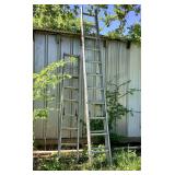 Aluminum Extension Ladder and Half of Another