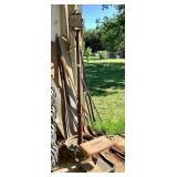 Pedestal Lamp Post and Shop Stool