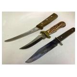 3 Fixed Blade Knives