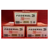 About 550rds Federal 9mm Luger Ammo