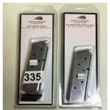Two 7rd 45ACP Compact Stainless Magazines