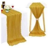 3'x10' Yellow Cheesecloth Runner A9