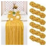 6pk Mustard Cheesecloth Table Runners A22