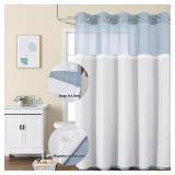 72x75 Fog Blue Bagokie Shower Curtain A20