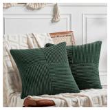 Fancy Homi Set of 2 Dark Green Pillow Covers AZ52