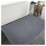 24x36 Grey Waffle Bathroom Rug A7