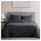 60x82.5' Charcoal Grey Linen Duvet Cover A117C