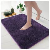 16x24in Microfiber Dark Purple Bathroom Rugs AZ23
